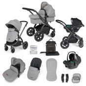 ICKLE BUBBA Stomp Luxe Premium i-Size Travel System - Pearl Grey/Black/Black